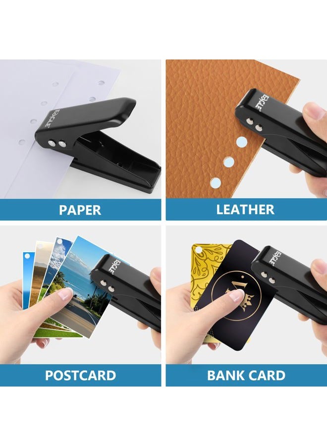 Eagle Low Force 1-Hole Punch, Single Hole Punch, Paper Punch, 1/4-Inch Hole, 12 Sheets Capacity, Metal, Black - Image 4