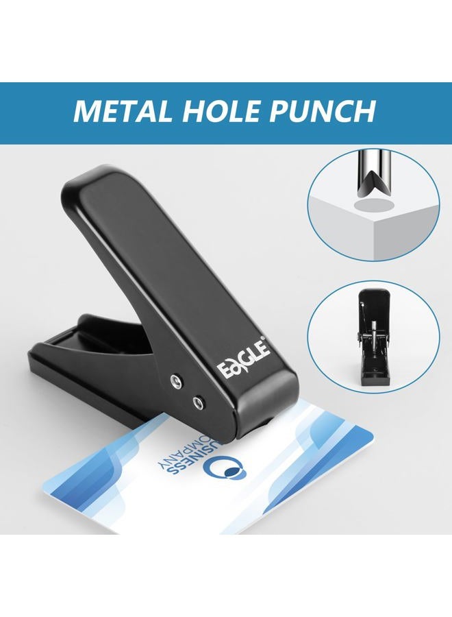 Eagle Low Force 1-Hole Punch, Single Hole Punch, Paper Punch, 1/4-Inch Hole, 12 Sheets Capacity, Metal, Black - Image 2