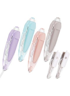 Unique 6 in 1 Refillable White Out Correction Tape Set, 4 Retractable White Out Tape Pens with 2 Replacement Whiteout Tape for School Office Supplies, 0.2 X 236 Inch  - Image 1