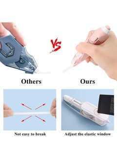 Unique 6 in 1 Refillable White Out Correction Tape Set, 4 Retractable White Out Tape Pens with 2 Replacement Whiteout Tape for School Office Supplies, 0.2 X 236 Inch  - Image 5
