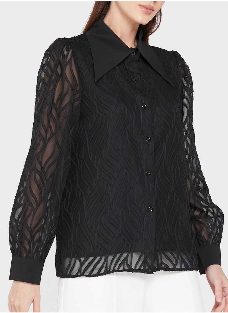 ELLA Sheer Sleeve Top  - Image 3