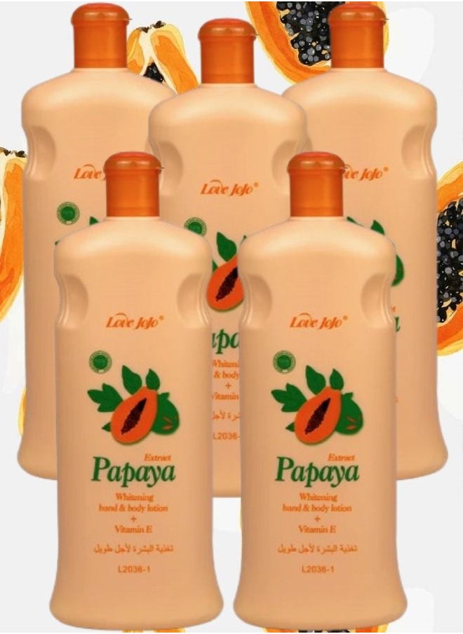 PAPAYA 5 Pieces Papaya Extract Whitening Body Lotion 600ml 