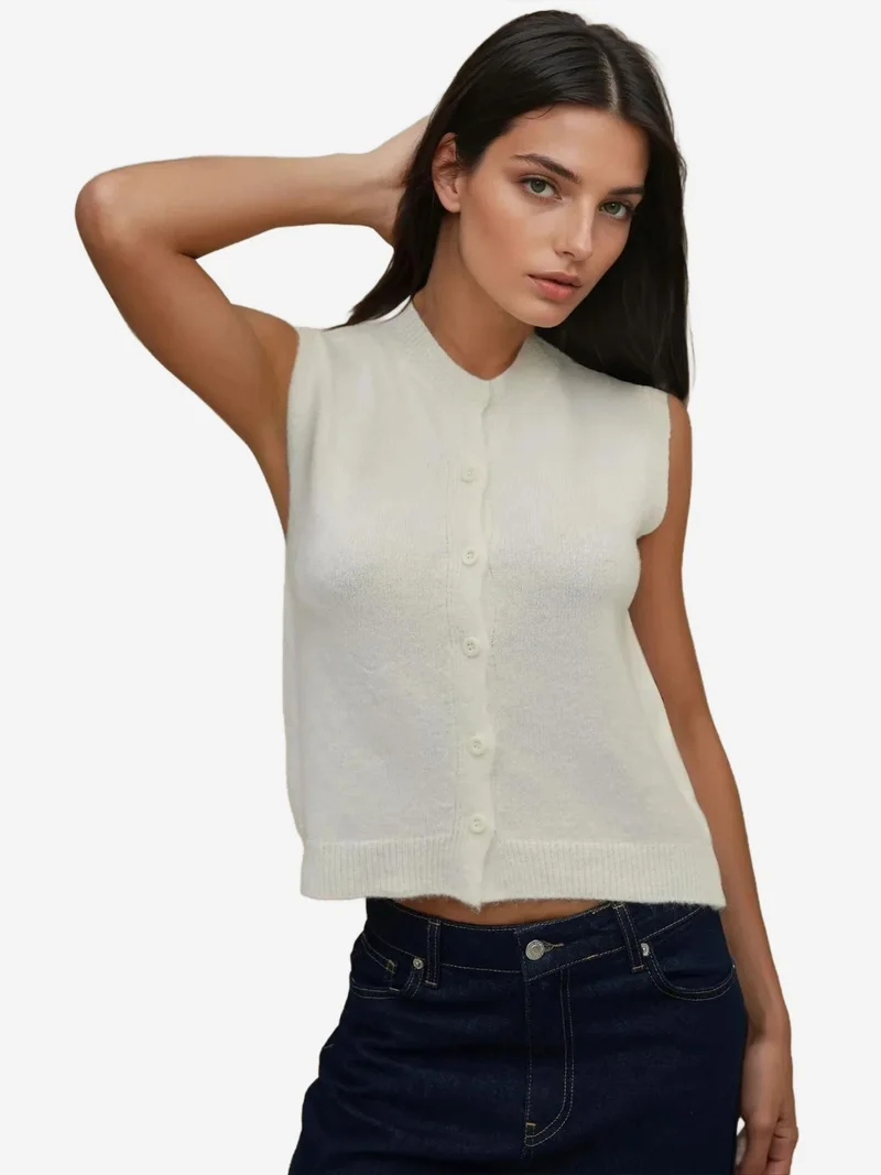 HICCUP Crew Neck Soft Touch Sweater Vest