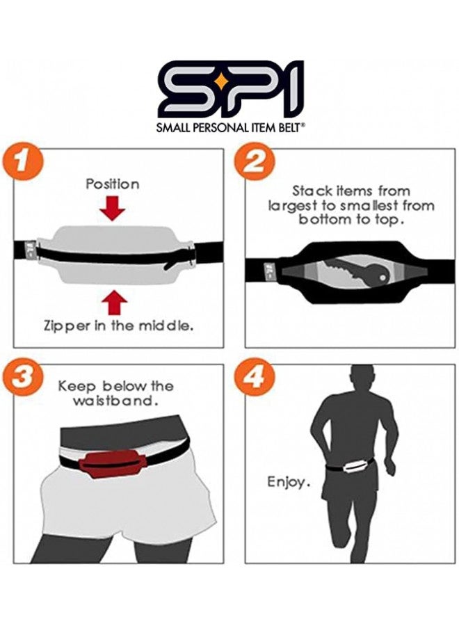 SPIbelt SPIbelt Large Pocket Running Belt for Women Men, Phone Holder for Running, Running Fanny Pack, Holder for Phone, Running Waist Pack, Expandable, Adjustable. No Logo Band, Black with Black Zipper - Image 4