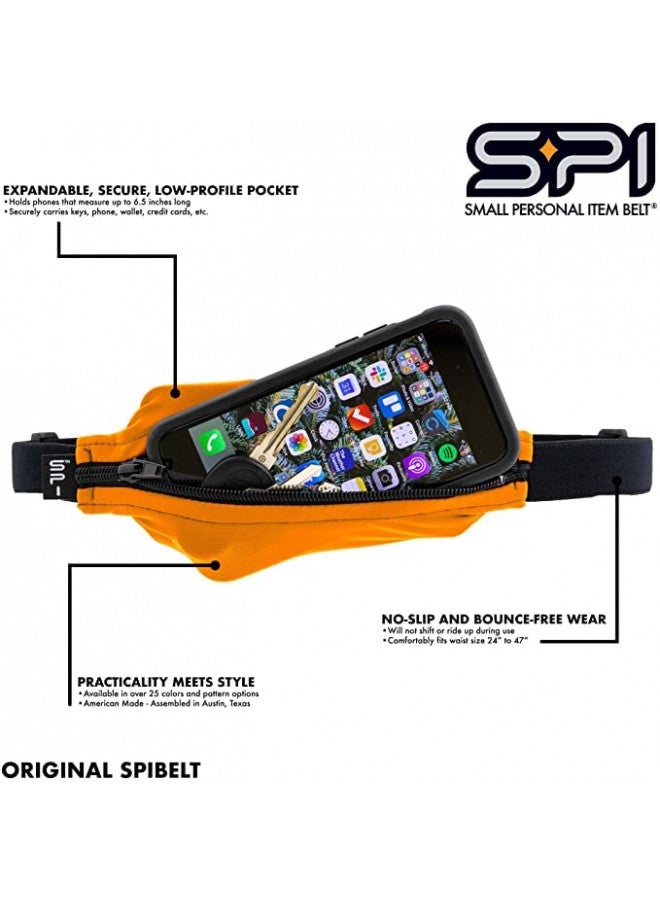 SPIbelt SPIbelt Large Pocket Running Belt for Women Men, Phone Holder for Running, Running Fanny Pack, Holder for Phone, Running Waist Pack, Expandable, Adjustable. No Logo Band, Black with Black Zipper - Image 2