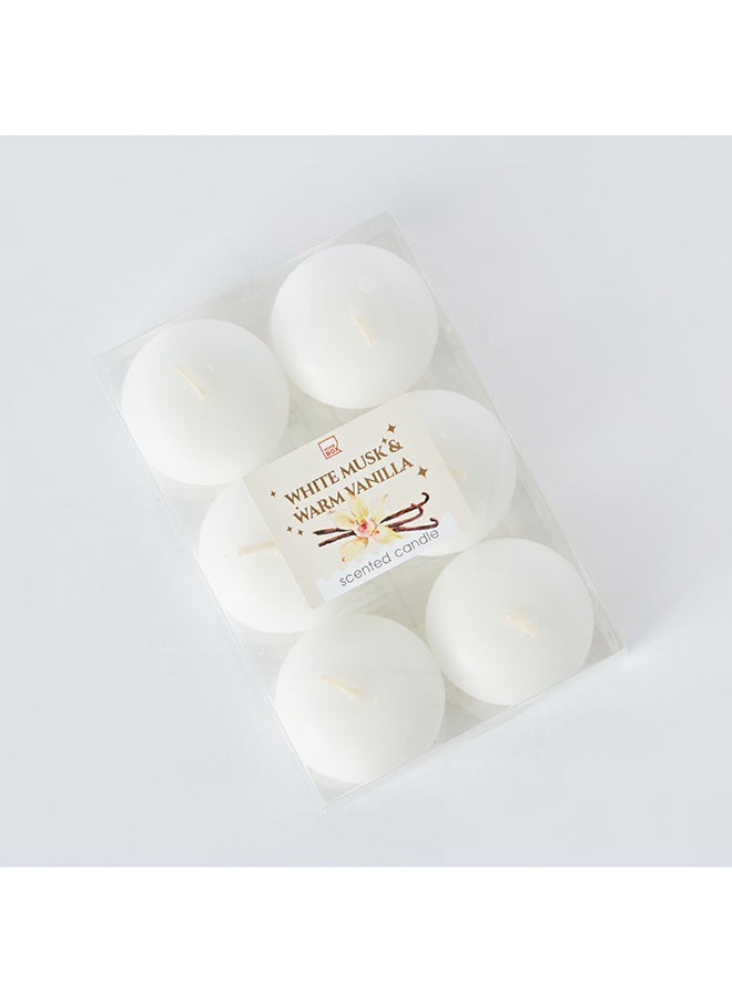 Home Box - Qara 6-Piece Vanilla Nuggets Floating Candle Set 4.5x2.5 cm - Image 1