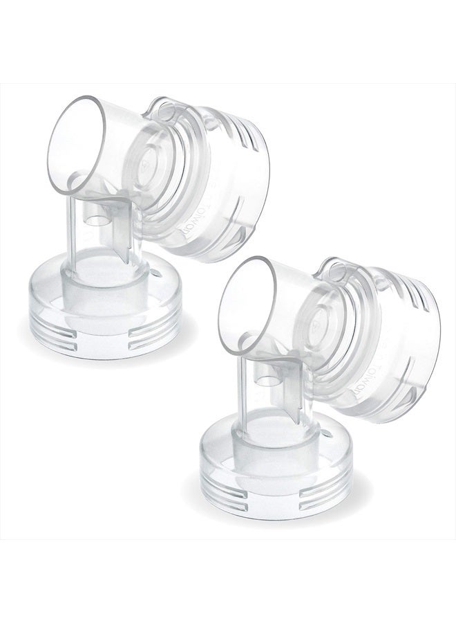 Maymom MyFit Narrow Neck Base Connectors; Compatible with Medela PersonalFit Connector; Use w/Maymom Two-Piece Shield System, Compatible with Medela Freestyle Flex BreastShield; Lansinoh Shields; 2pc - Image 1