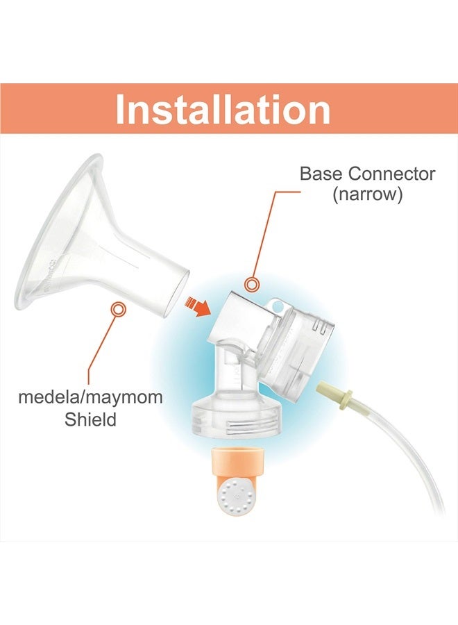 Maymom MyFit Narrow Neck Base Connectors; Compatible with Medela PersonalFit Connector; Use w/Maymom Two-Piece Shield System, Compatible with Medela Freestyle Flex BreastShield; Lansinoh Shields; 2pc - Image 2