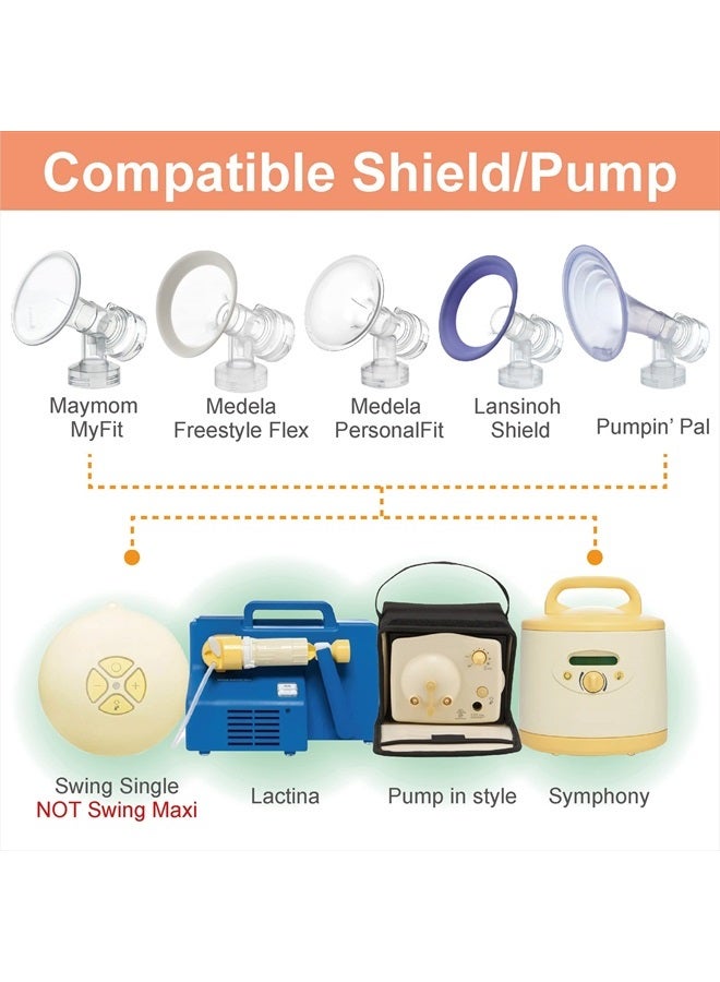 Maymom MyFit Narrow Neck Base Connectors; Compatible with Medela PersonalFit Connector; Use w/Maymom Two-Piece Shield System, Compatible with Medela Freestyle Flex BreastShield; Lansinoh Shields; 2pc - Image 4