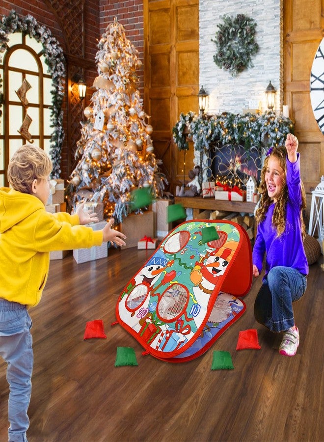 AMENON Christmas Party Games for Kids Adults Cornhole Bean Bag Toss Collapsible Double-Sided Board 8 Score Hole Christmas Party Favor Supplies Yard Indoor Outdoor Toys Xmas Carnival Game (6 Bean Bag 4 Stake) - Image 5