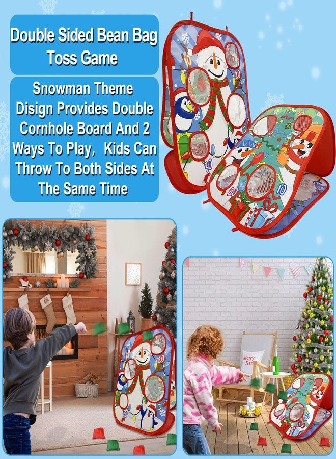 AMENON Christmas Party Games for Kids Adults Cornhole Bean Bag Toss Collapsible Double-Sided Board 8 Score Hole Christmas Party Favor Supplies Yard Indoor Outdoor Toys Xmas Carnival Game (6 Bean Bag 4 Stake) - Image 4