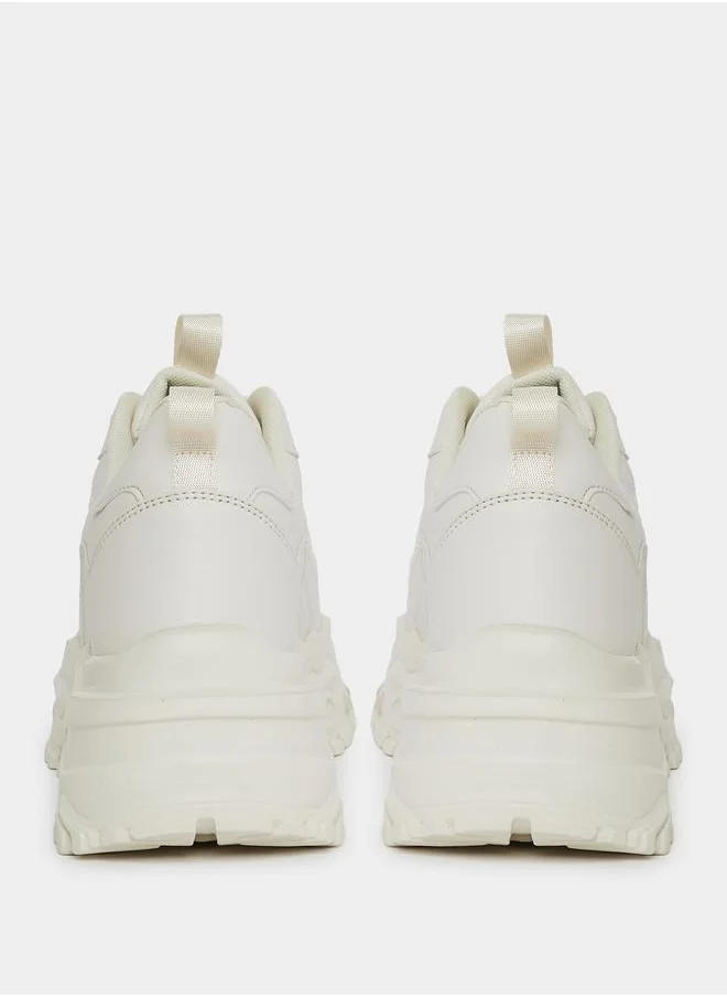 Styli Textured Chunky Sole Sneakers