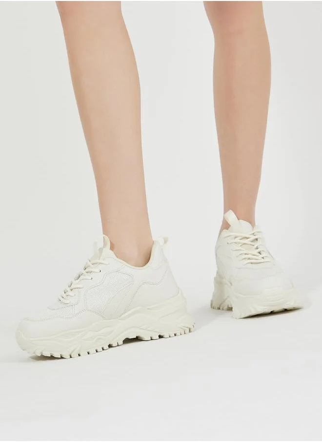Styli Textured Chunky Sole Sneakers