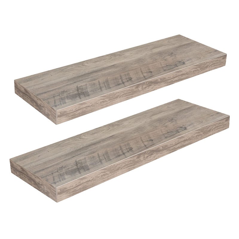 HOOBRO Floating Shelves Wall Shelf Set of 2 236 Inch Hanging Shelf with Invisible Brackets for Wall Decor in Bathroom Bedroom Toilet Kitchen Living Room Office Greige BG60BJ01G1