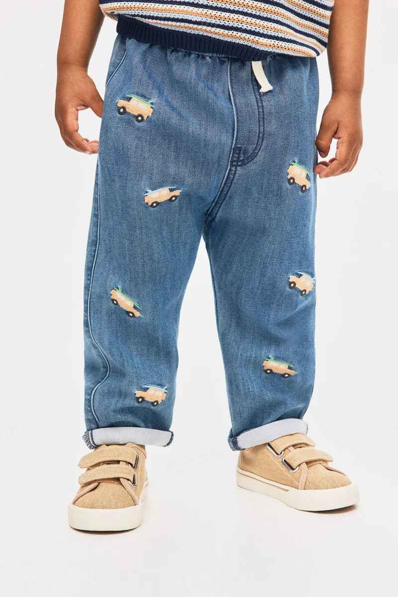 H&M Embroidery-detail denim joggers