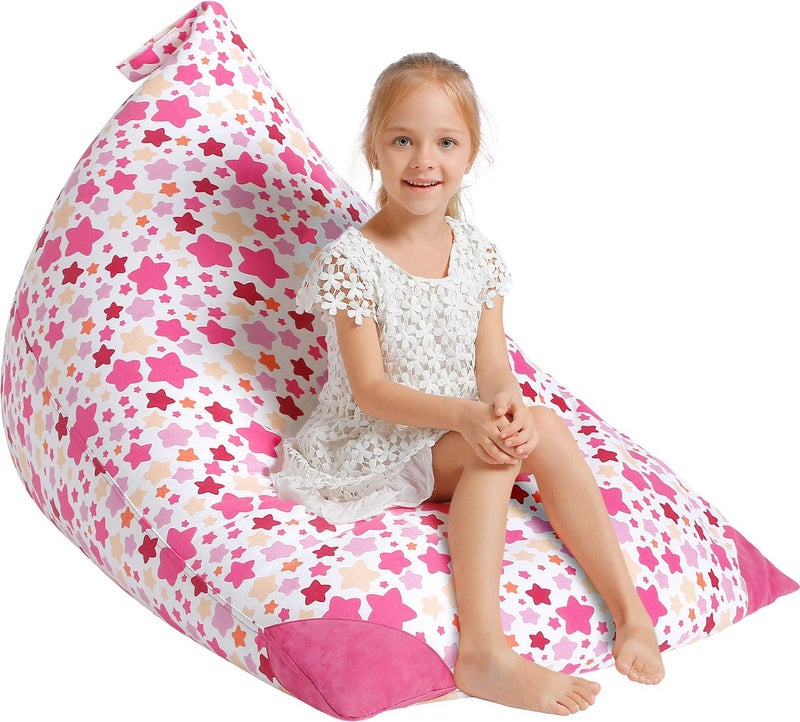 Aubliss Stuffed Animal Storage Bean Bag Chair Cover 50x 35 Extra Large Bean Bags for Kids  Adults Beanbag Toy Storage for Boys Girls  Premium Cotton Canvas Bola