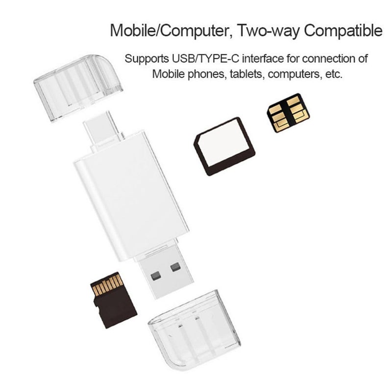 ChenYang Nano Memory Card & TF Micro SD Card to USB C & USB 2.0 Card Reader Adapter Plug & Play - Image 3