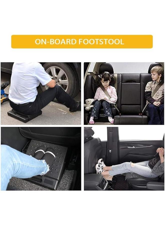 تراسل مسند قدم قابل للتعديل من هوكور مع وسادة مسند قدم ناعمة قابلة للازالة، اقصى حمولة 140 باوند مع خرز تدليك وتعديل الارتفاع والزاوية، مسند قدم للتدليك تحت المكتب للسيارة والسفر والكتابة للاطفال والمكتب - Image 2