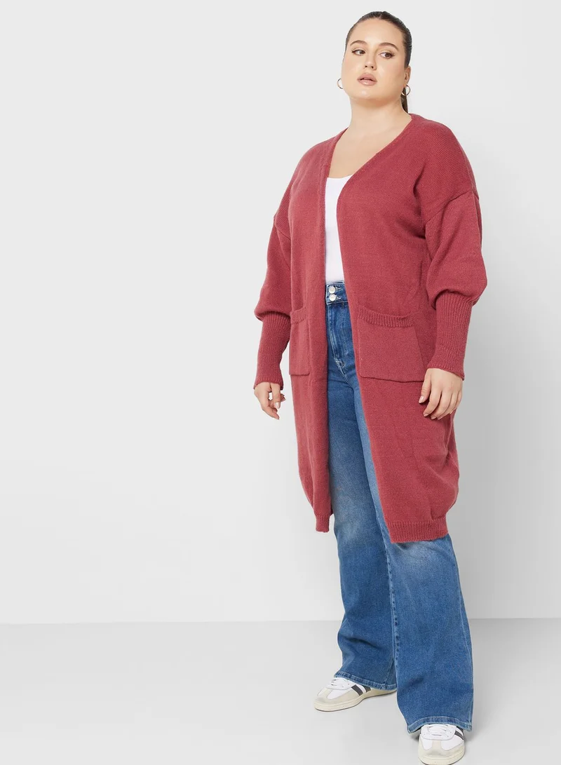 Ella Plus Longline Balloon Sleeve Cardigan