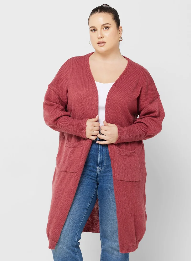 Ella Plus Longline Balloon Sleeve Cardigan