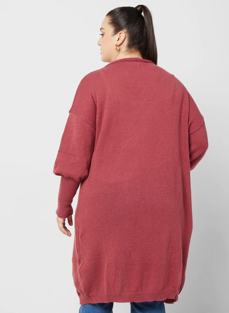 Ella Plus Longline Balloon Sleeve Cardigan