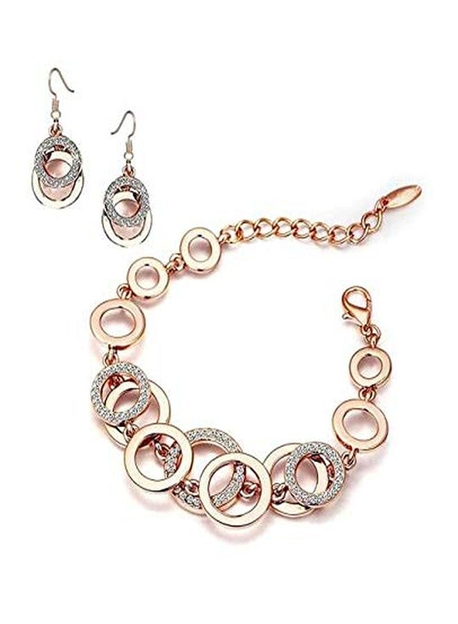 YouBella Jewellery Gold Plated Stylish Latest Crystal Combo of Earrings and Bracelet Bangle Jewellery for Girls and Women - Image 2