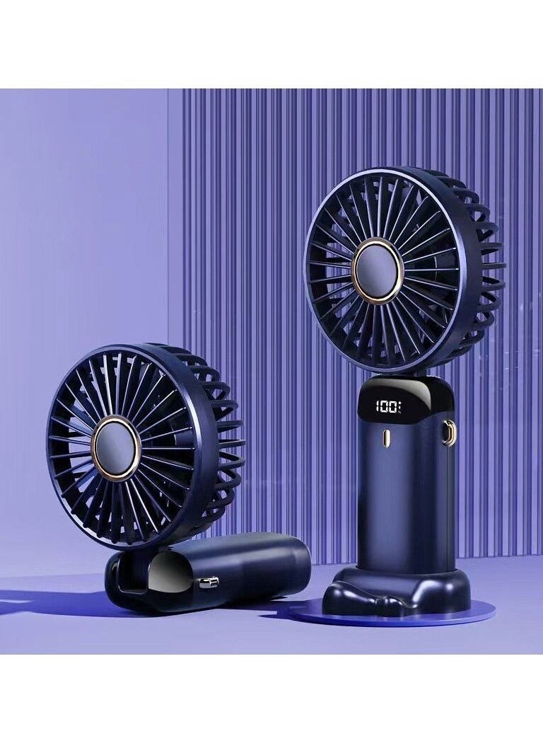 HOMESTAR Portable Hand-Held Fan Office Desktop Multifunctional Folding Double-Headed Small Electric Fan With A Neck Lanyard  - Image 1