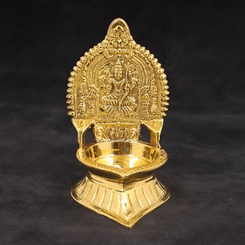 Spillbox Traditional Brass Diya for Puja | Pooja Deepak Deepam Oil Lamp for Home Temple| Samai Ashta Lakshmi Oil Lamp Kamatchi Devi Maa Diya Sri Kamatchi Amman Vilakku - Karumbu Kamatchi Small - Image 3