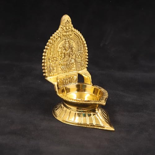 Spillbox Traditional Brass Diya for Puja | Pooja Deepak Deepam Oil Lamp for Home Temple| Samai Ashta Lakshmi Oil Lamp Kamatchi Devi Maa Diya Sri Kamatchi Amman Vilakku - Karumbu Kamatchi Small - Image 5