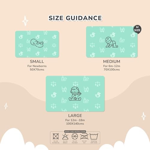 R for Rabbit Waterproof Quick Dry Sheet for Baby | Anti-Piling Fleece Breatheable Fabric Extra Absorbent Instant Dry Baby Bed/Cot Protector Mat (Size-M,Green-Grey,Pack of 2 Combo) - Image 5