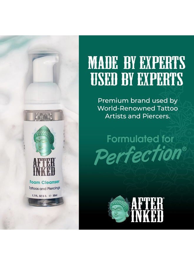 After Inked Tattoo and Piercing Aftercare Foam Cleanser – Gentle Quality Wash Soap Cleanser for Tattoos, Body Modifications & Piercings Cleaner, Including Ear, Nose & Belly Button, Foam Bottle, 1.7 oz - Image 2