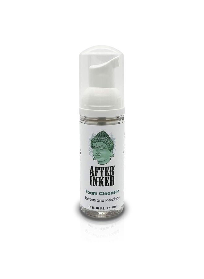 After Inked Tattoo and Piercing Aftercare Foam Cleanser – Gentle Quality Wash Soap Cleanser for Tattoos, Body Modifications & Piercings Cleaner, Including Ear, Nose & Belly Button, Foam Bottle, 1.7 oz - Image 1