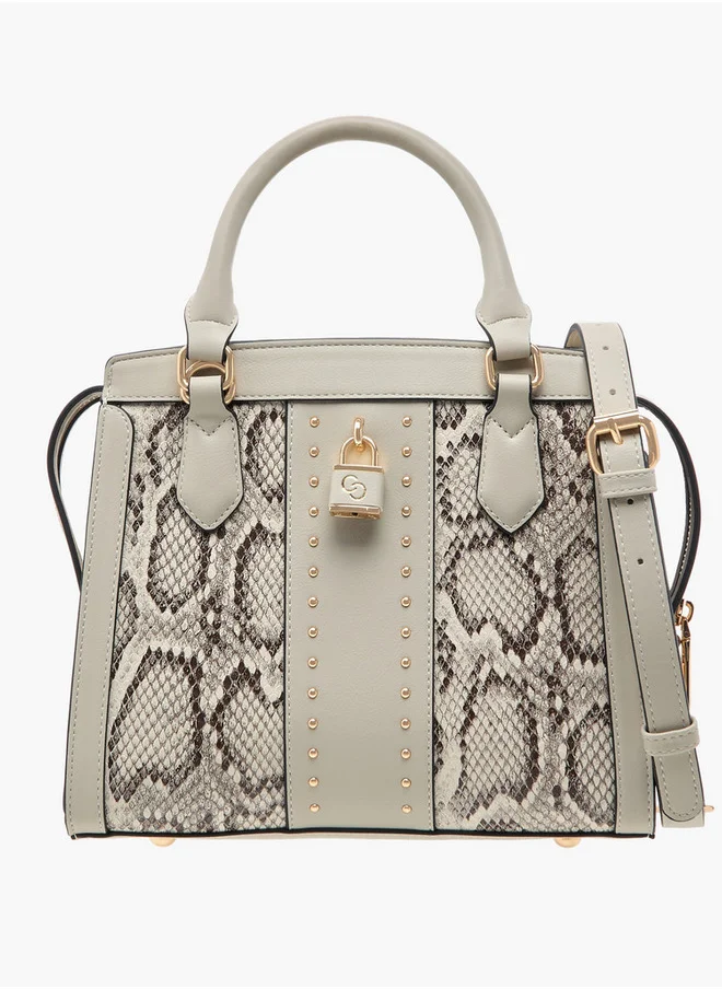 سيليست Animal Print Tote Bag with Zip Closure and Detachable Strap