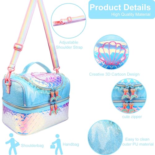 RHCPFOVR Kids Lunch Bag - Double - Decker Cooler Insulated Lunch Box for Boys Girls Women,Washable Lunch Bag with Strap and Reusable Toddler Lunchbox for School and Daycare - Image 3