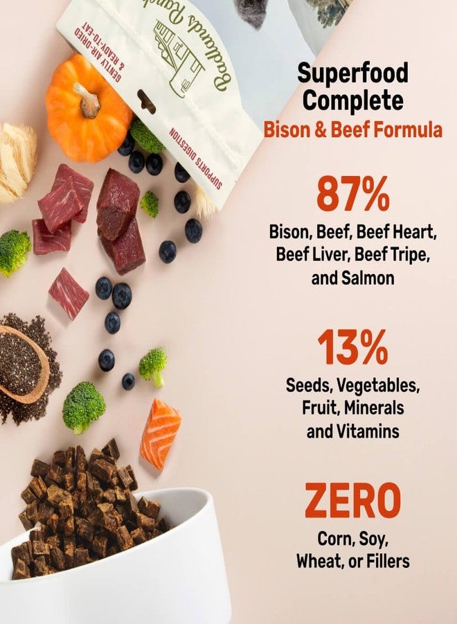 BADLANDS RANCH - Superfood Complete, Air-Dried Adult Dog Food - High Protein, Zero Fillers, Superfood Nutrition by Katherine Heigl (24 oz, Beef & Bison Formula) - Image 2