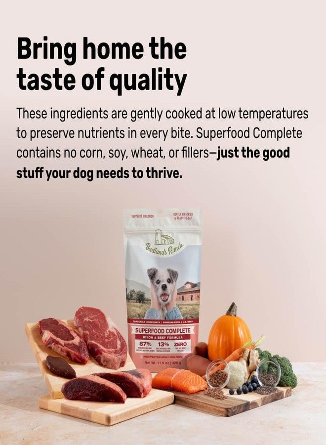 BADLANDS RANCH - Superfood Complete, Air-Dried Adult Dog Food - High Protein, Zero Fillers, Superfood Nutrition by Katherine Heigl (24 oz, Beef & Bison Formula) - Image 3