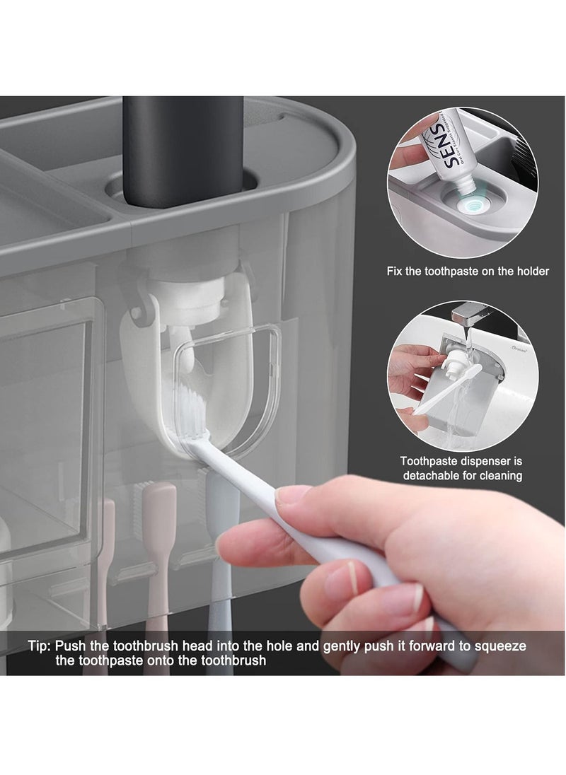 XiuWoo - Automatic Wall Mounted Toothpaste Dispenser And Toothbrush Holder With Two Magnetic Cups - Image 1