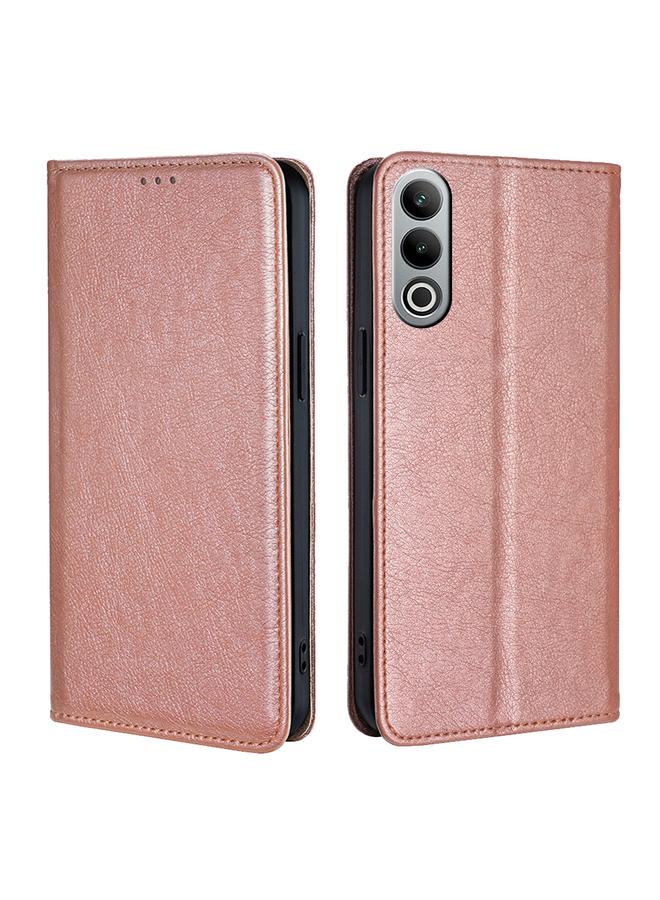 اس-توب جراب لهاتف OnePlus Nord CE4، مصنوع من الجلد المغناطيسي بلون سادة لامع وزيتي - Image 1