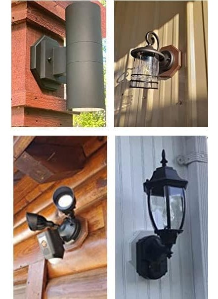 iMBAPrice iMBAPrice IMBA8161BK2 2Pack Vertical Siding Lamp Octagon Mounting Kit with Builtin Box for Outdoor Smooth Flat Surface Black  - Image 3