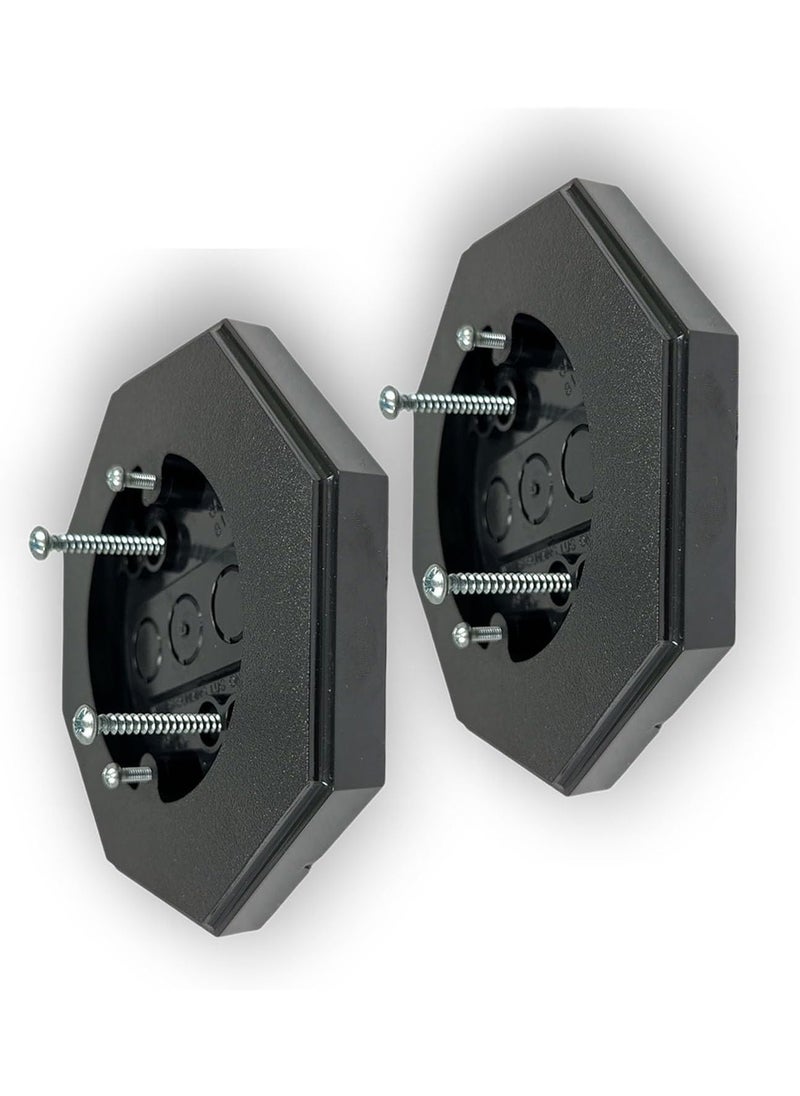 iMBAPrice iMBAPrice IMBA8161BK2 2Pack Vertical Siding Lamp Octagon Mounting Kit with Builtin Box for Outdoor Smooth Flat Surface Black  - Image 1