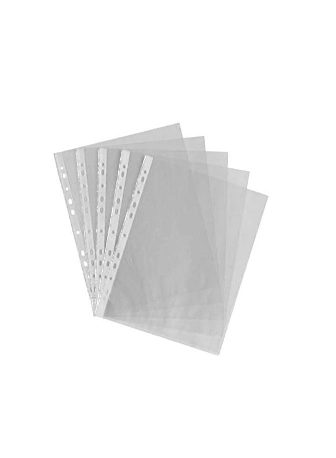 Generic A4 Transparent file, 200 Pcs Clear Plastic Folder Punched Pockets for Filing Paper & Documents (60 mic) - Image 2