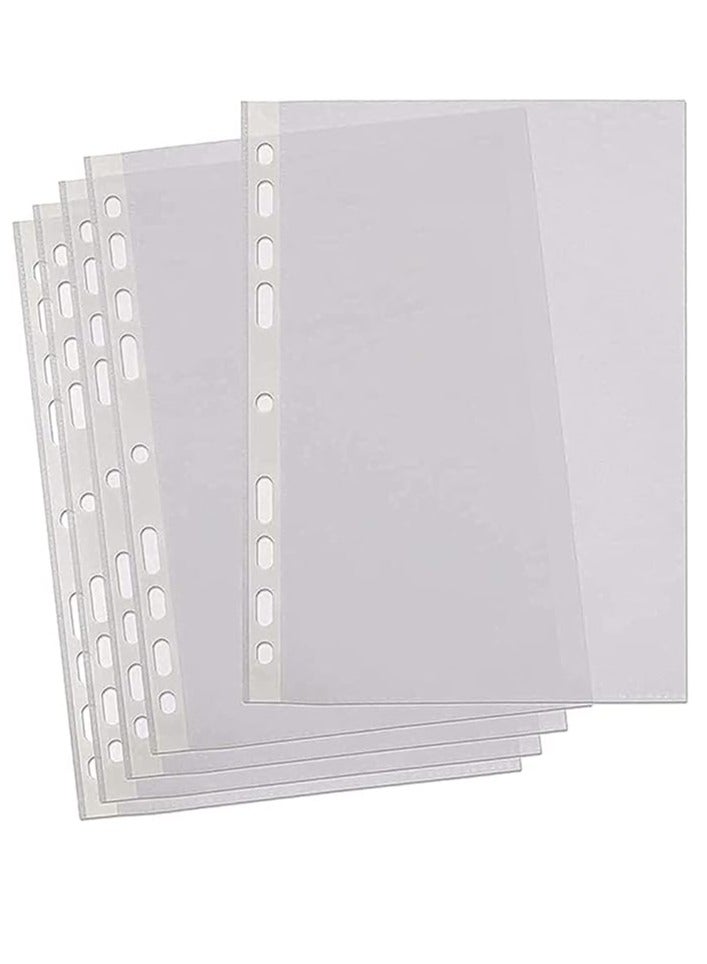 Generic A4 Transparent file, 200 Pcs Clear Plastic Folder Punched Pockets for Filing Paper & Documents (60 mic) - Image 1
