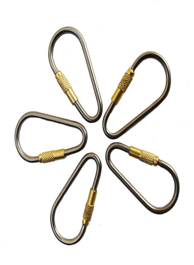 EKLOEN 5pcs MINI Titanium Locking Carabiner, Perfect D-Ring for Outdoor and Indoor Use - Image 1