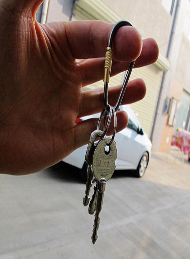 EKLOEN 5pcs MINI Titanium Locking Carabiner, Perfect D-Ring for Outdoor and Indoor Use - Image 3