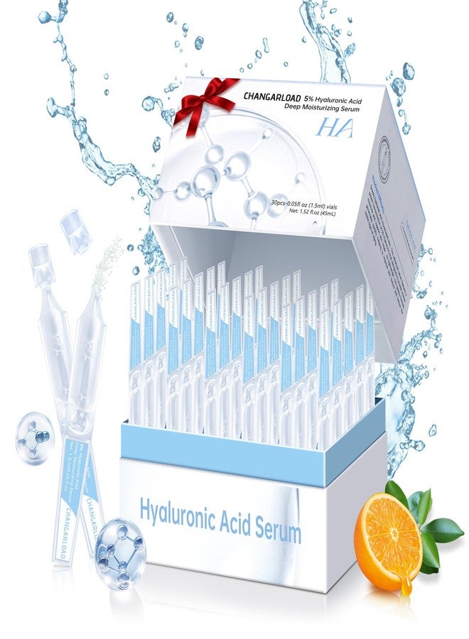 CHANGARLOAD 5% Ultra Hydrating Serum Vials with Niacinamide,Collagen Stem Cell,Wake Nature Perfection|AntiAging|Deep Hydration|CellActivation-1.5ml*30Pcs Ultra Hyaluronic Acid Serum for Face - Image 1