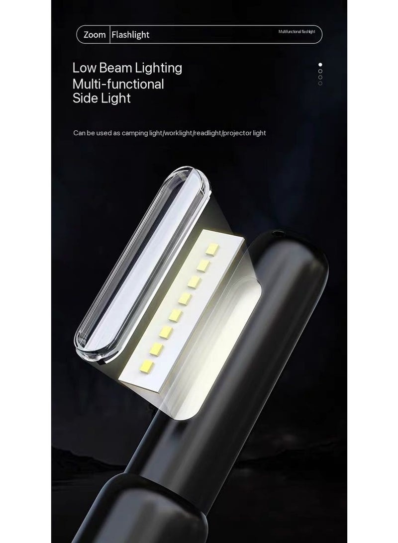 Philips Zoom Flashlight: COB Side Light, Type-C Charging, Stepless Dimming, Outdoor Emergency Light Black-SFL1123 - Image 3