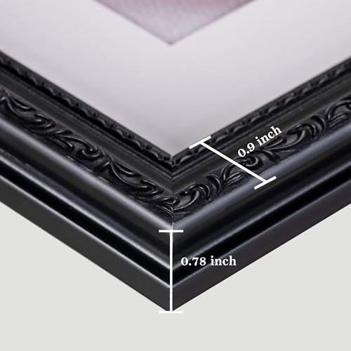 eletecpro 8x10 Picture Frames Set of 4, Vintage Photo Frame with Glass Cover, Black Frames 8 x 10 Display 5x7 Photo with Mat or 8x10 without Mat for Tabletop or Wall Decor, Black - Image 5