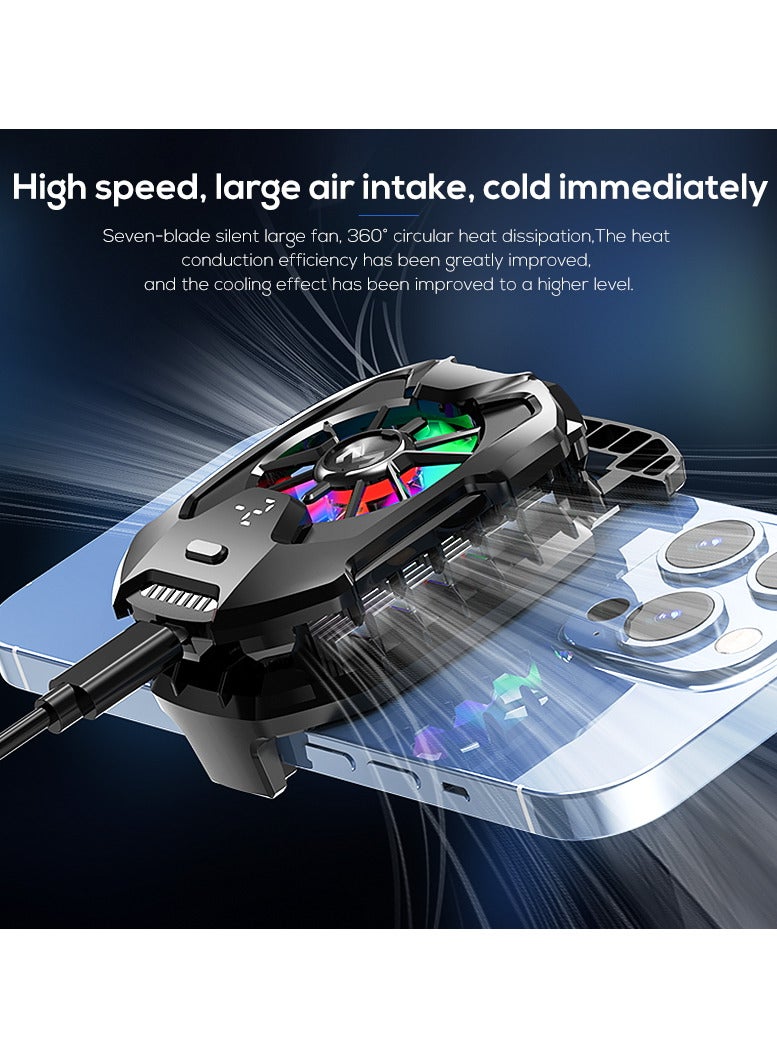Phone Cooler Mobile Phone Radiator Temperature Display,Cooling Fan Phone, 68g Lightweight Magnetic Cell Phone Cooler| Multifunctional Radiator Fan Cell Phone| Radiator Cooling Fans Kit for Phone Accessories, Mobile Gamers and Anchors  - Image 4