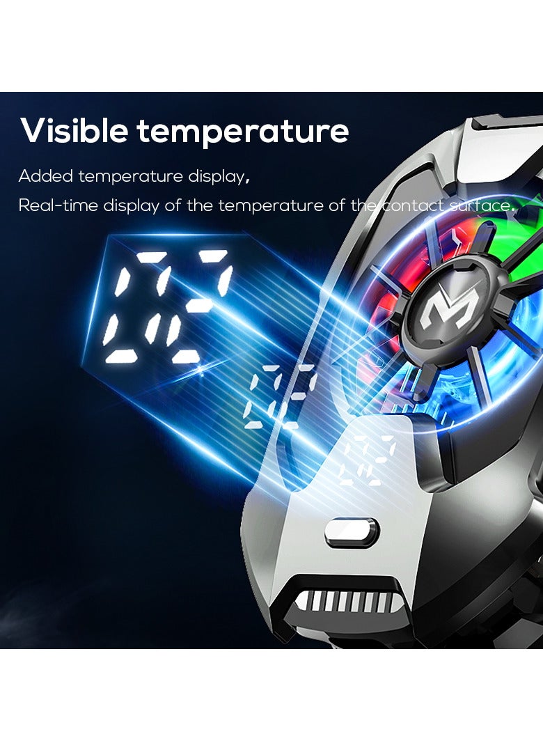 Phone Cooler Mobile Phone Radiator Temperature Display,Cooling Fan Phone, 68g Lightweight Magnetic Cell Phone Cooler| Multifunctional Radiator Fan Cell Phone| Radiator Cooling Fans Kit for Phone Accessories, Mobile Gamers and Anchors  - Image 5