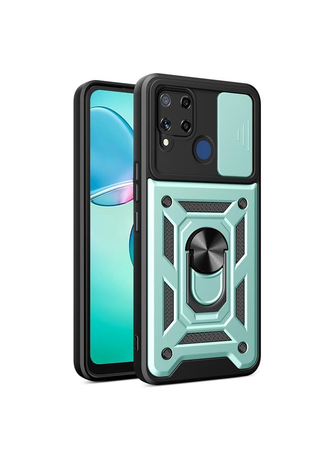 اس-توب جراب لهاتف Realme C25 / C15 بتصميم غطاء كاميرا منزلق من مادة TPU الهجينة لهاتف الكمبيوتر الشخصي - Image 1